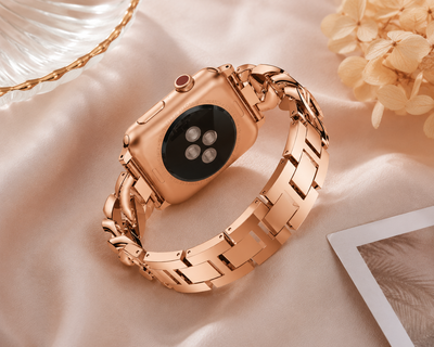 Dámský ocelový řemínek s kamínky na Apple Watch 42/44/45/46/49mm