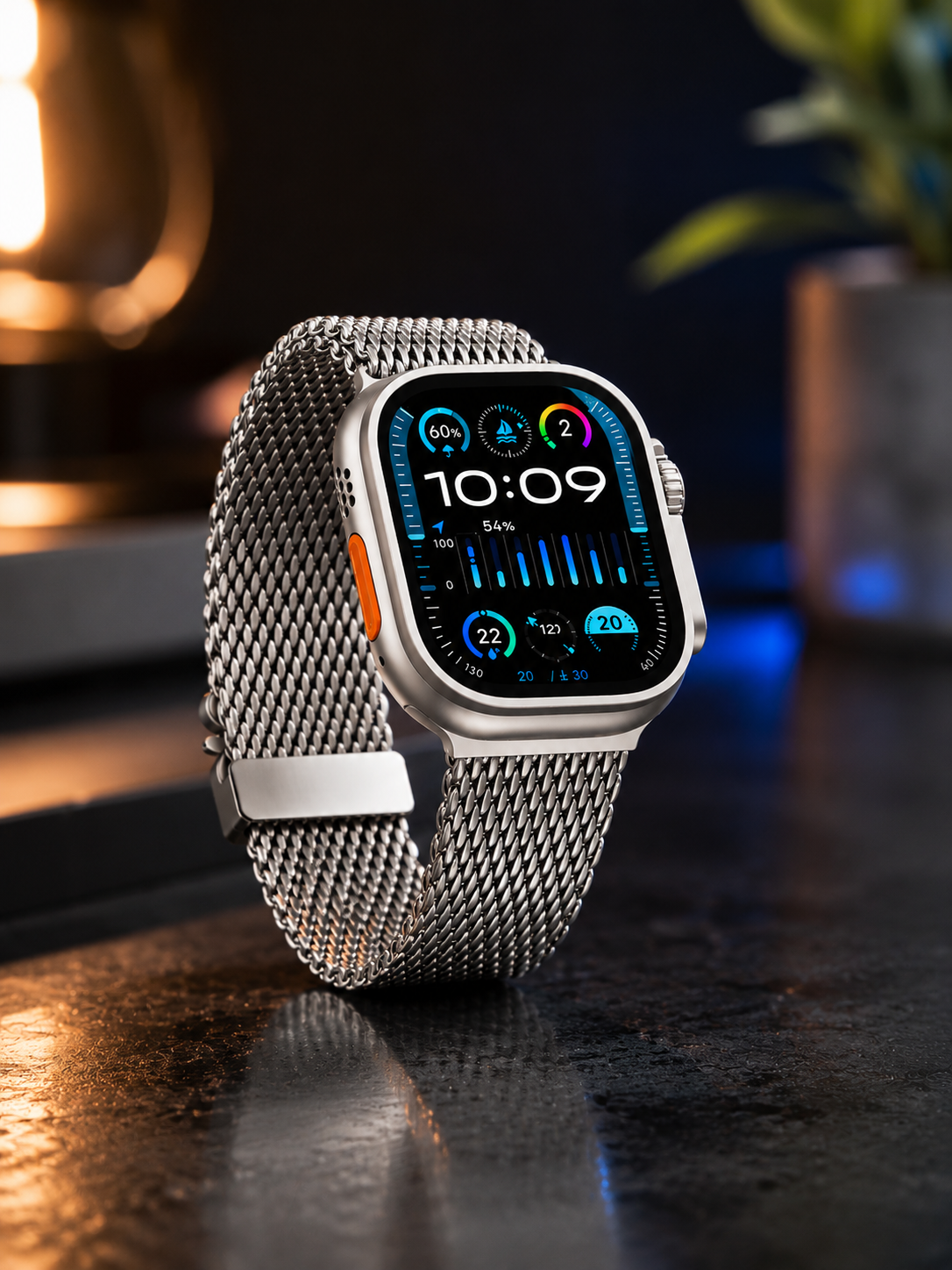 Ocelový milánský řemínek se sponou pro muže na Apple Watch 42/44/45/46/49mm