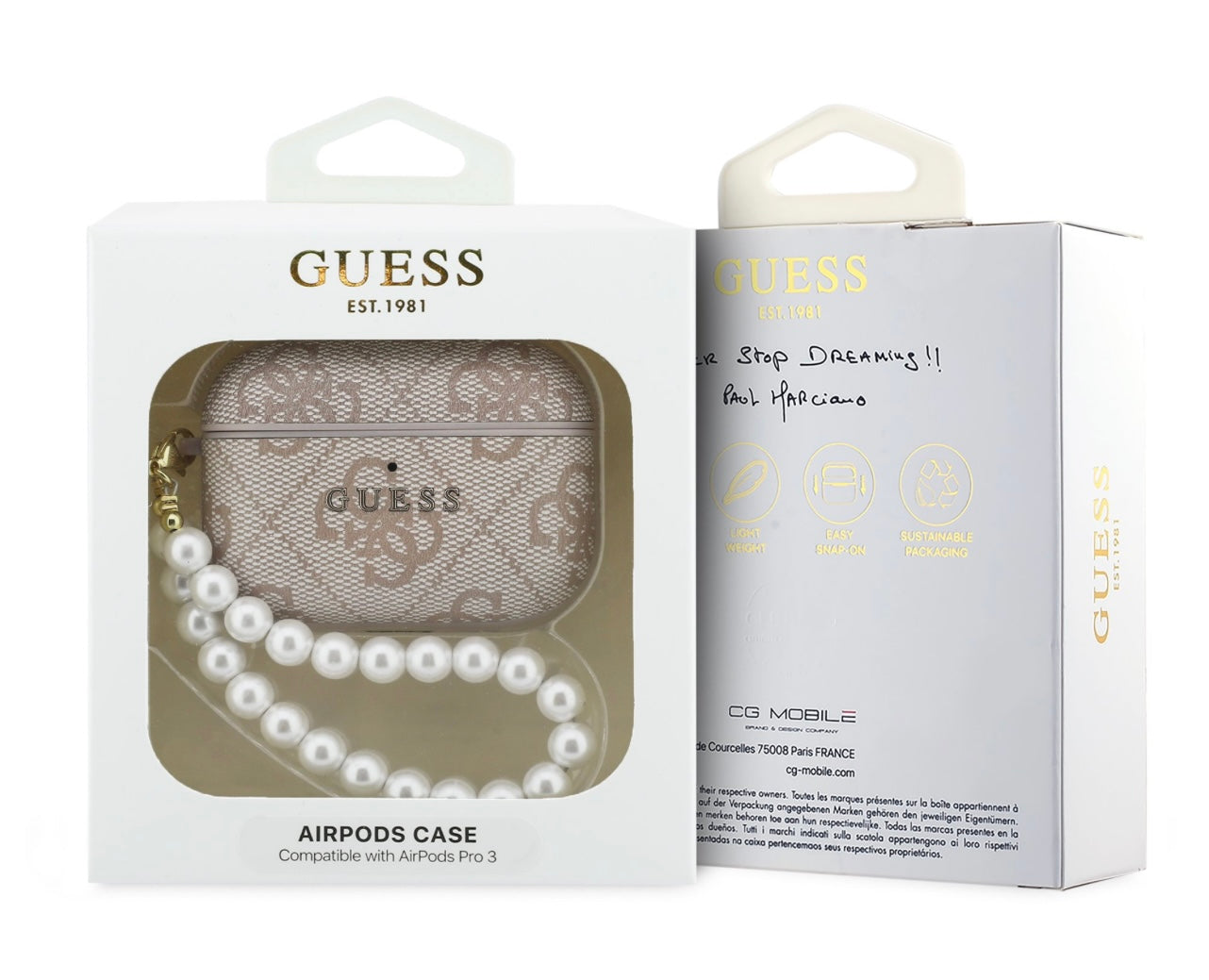 Guess PU 4G Classic Logo Pearl Strap Pouzdro