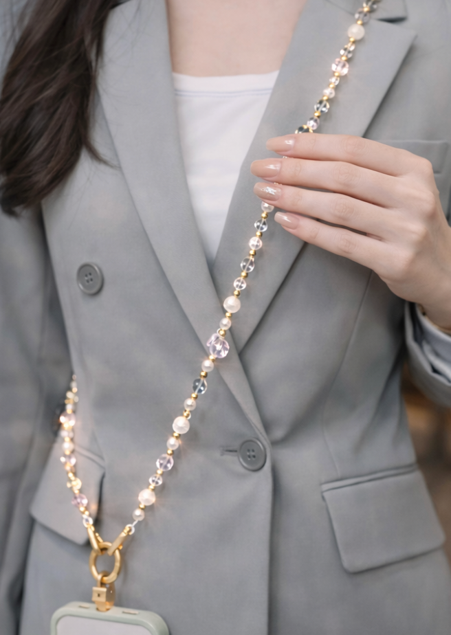 Univerzální popruh crystals růžový