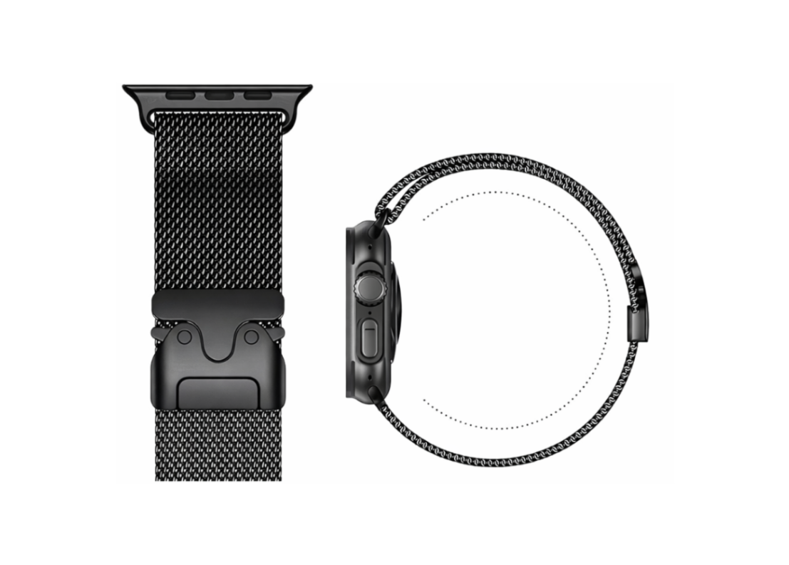 Ocelový milánský řemínek se sponou pro muže na Apple Watch 42/44/45/46/49mm - pohled 4