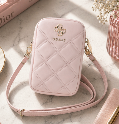 Guess PU Quilted 4G Metal Logo Taška na Telefon se Zipem - pohled 1