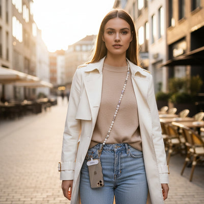 Guess Crossbody Popruh Pearl and 4G Charm