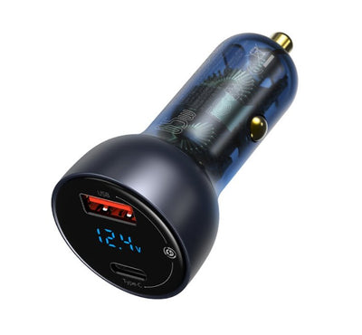 Baseus CCKX-C0G Particular Nabíječka do Auta Digital Display 2xUSB 65W Gray