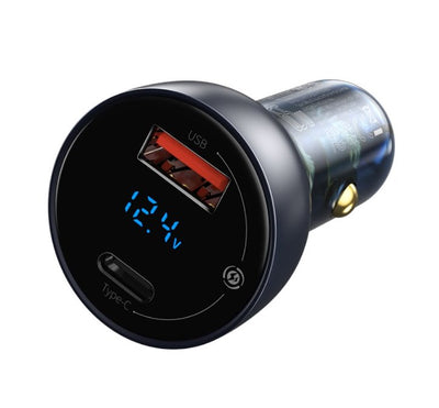 Baseus CCKX-C0G Particular Nabíječka do Auta Digital Display 2xUSB 65W Gray