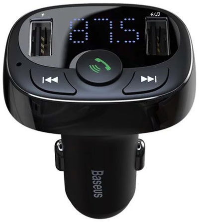 Baseus CCMT000001 S-09A 2x USB Nabíječka Do Auta a FM Transmitter Black