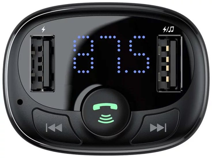 Baseus CCMT000001 S-09A 2x USB Nabíječka Do Auta a FM Transmitter Black