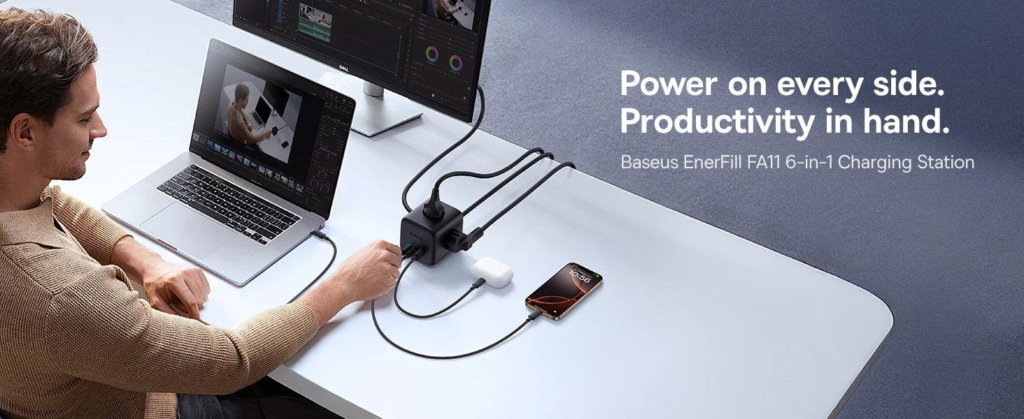 Baseus EnerFill FA11 6v1 Napájecí Kostka 67W Cosmic Black