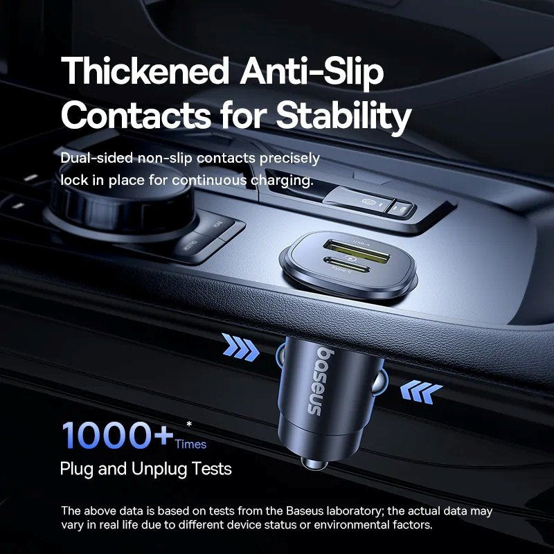 Baseus GoTrip Nabíječka do Auta USB-C/USB-A 30W Cosmic Black