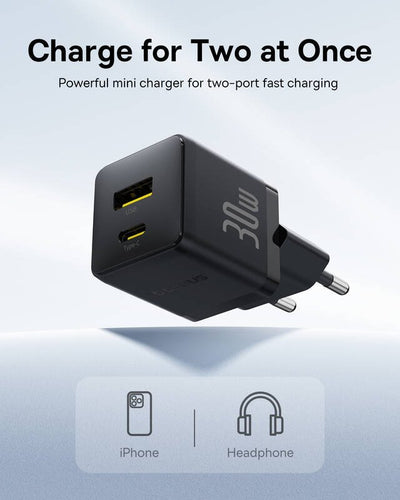 Baseus Palm Fast Nabíječka USB-A + USB-C 30W Black