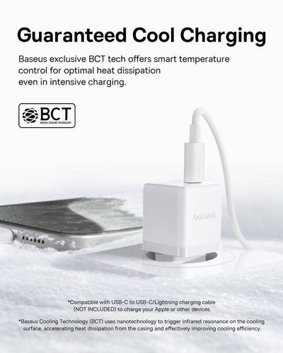 Baseus Palm Fast Nabíječka USB-A + USB-C 30W White