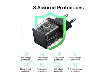 Baseus Palm Fast Nabíječka USB-C 20W + Datový Kabel USB-C/USB-C 1m Black