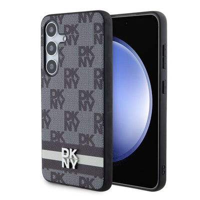 DKNY kožený kryt na Samsung - Checkered Pattern and Stripe