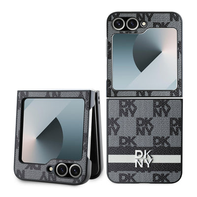 DKNY kožený kryt na Samsung - Checkered Pattern and Stripe