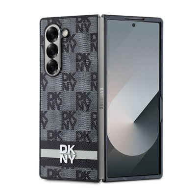 DKNY kožený kryt na Samsung - Checkered Pattern and Stripe