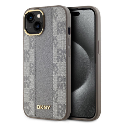 DKNY PU Leather Checkered Pattern Magsafe Zadní Kryt