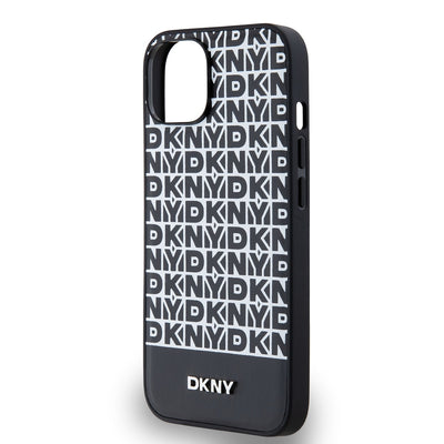 DKNY PU Leather Repeat Pattern Bottom Stripe MagSafe Zadní Kryt