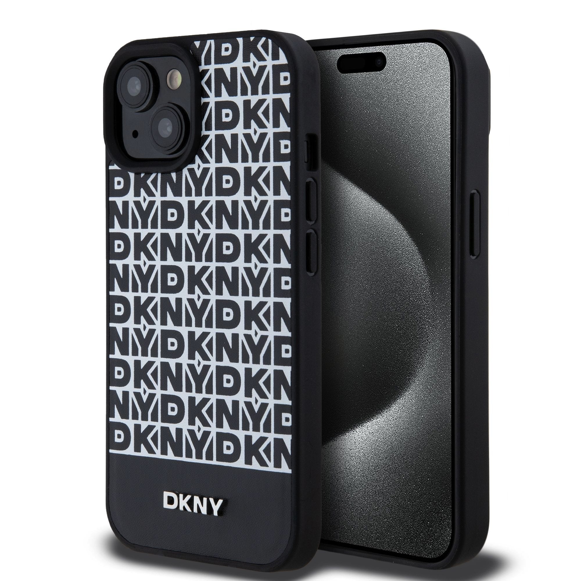 DKNY PU Leather Repeat Pattern Bottom Stripe MagSafe Zadní Kryt