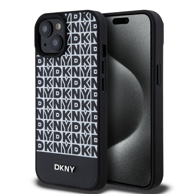 DKNY PU Leather Repeat Pattern Bottom Stripe MagSafe Zadní Kryt