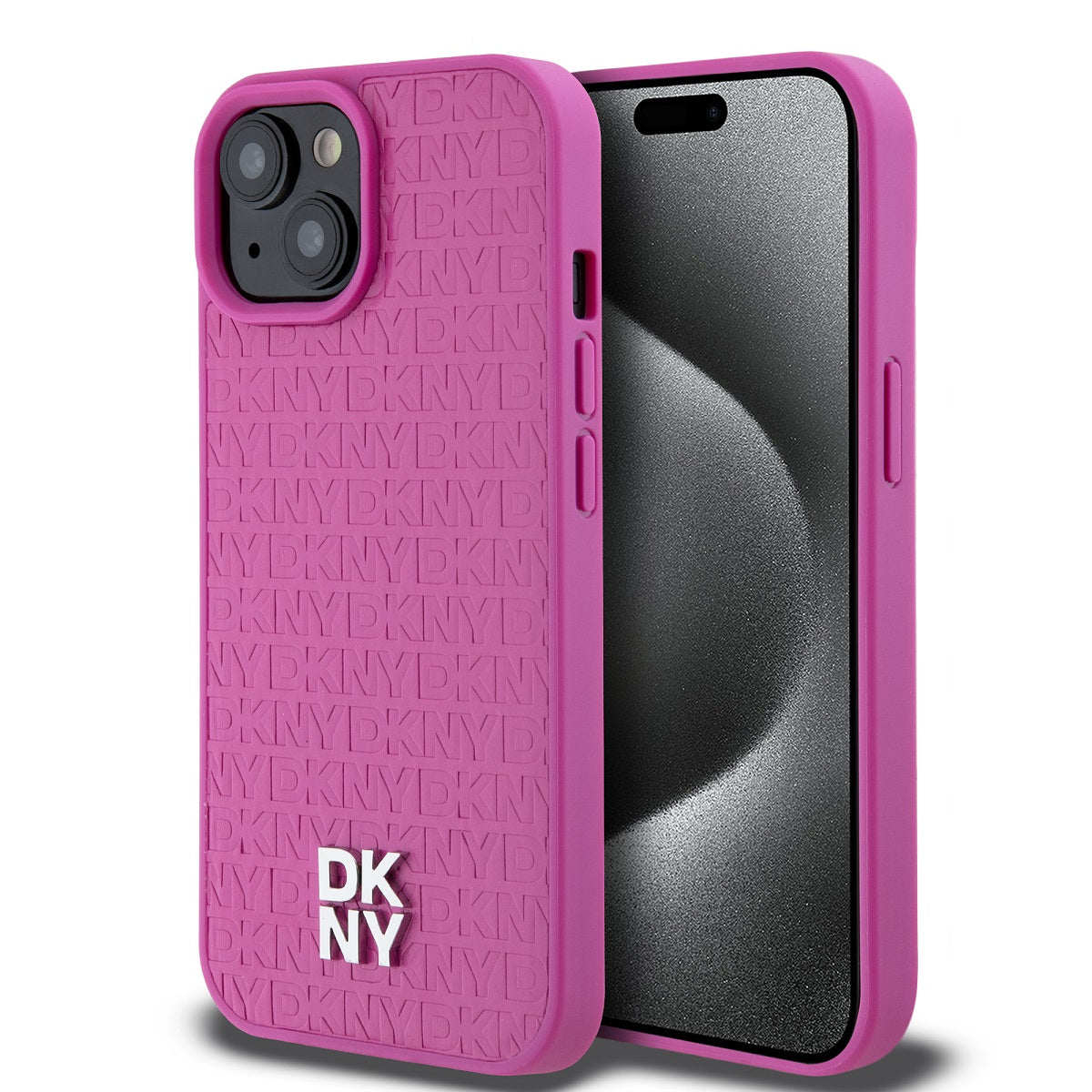 DKNY PU Leather Repeat Pattern Stack Logo Magsafe Zadní Kryt - pohled 8