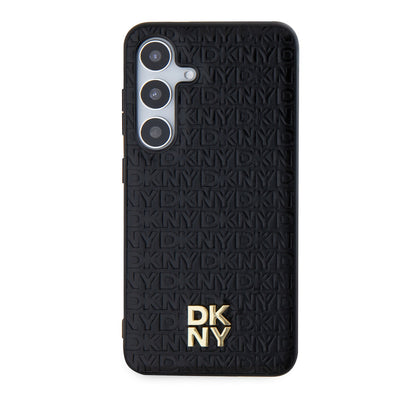 DKNY MagSafe kožený kryt na Samsung - Repeat Pattern Stack Logo