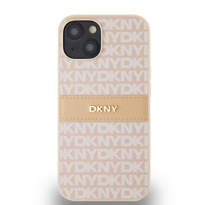 DKNY PU Leather Repeat Pattern Tonal Stripe Zadní Kryt - pohled 1