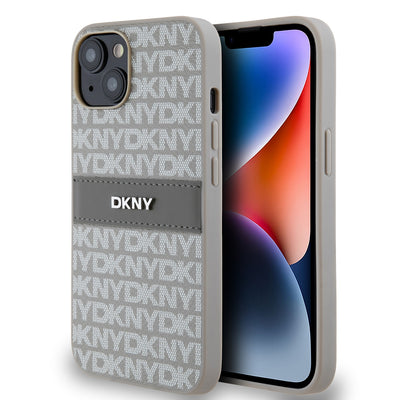 DKNY PU Leather Repeat Pattern Tonal Stripe Zadní Kryt - pohled 6