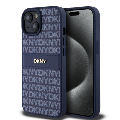 DKNY PU Leather Repeat Pattern Tonal Stripe Zadní Kryt