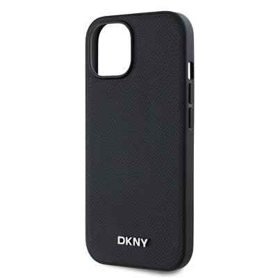 DKNY PU Leather Silver Metal Logo Magsafe Zadní Kryt