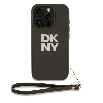 DKNY PU Leather Stack Logo Wrist Strap Zadní Kryt
