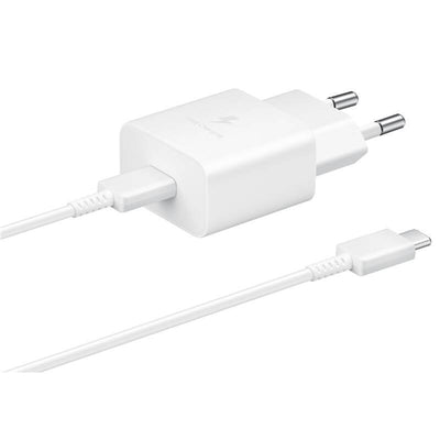 EP-T1510XWE Samsung USB-C 15W Cestovní nabíječka + USB-C Datový Kabel White 1m