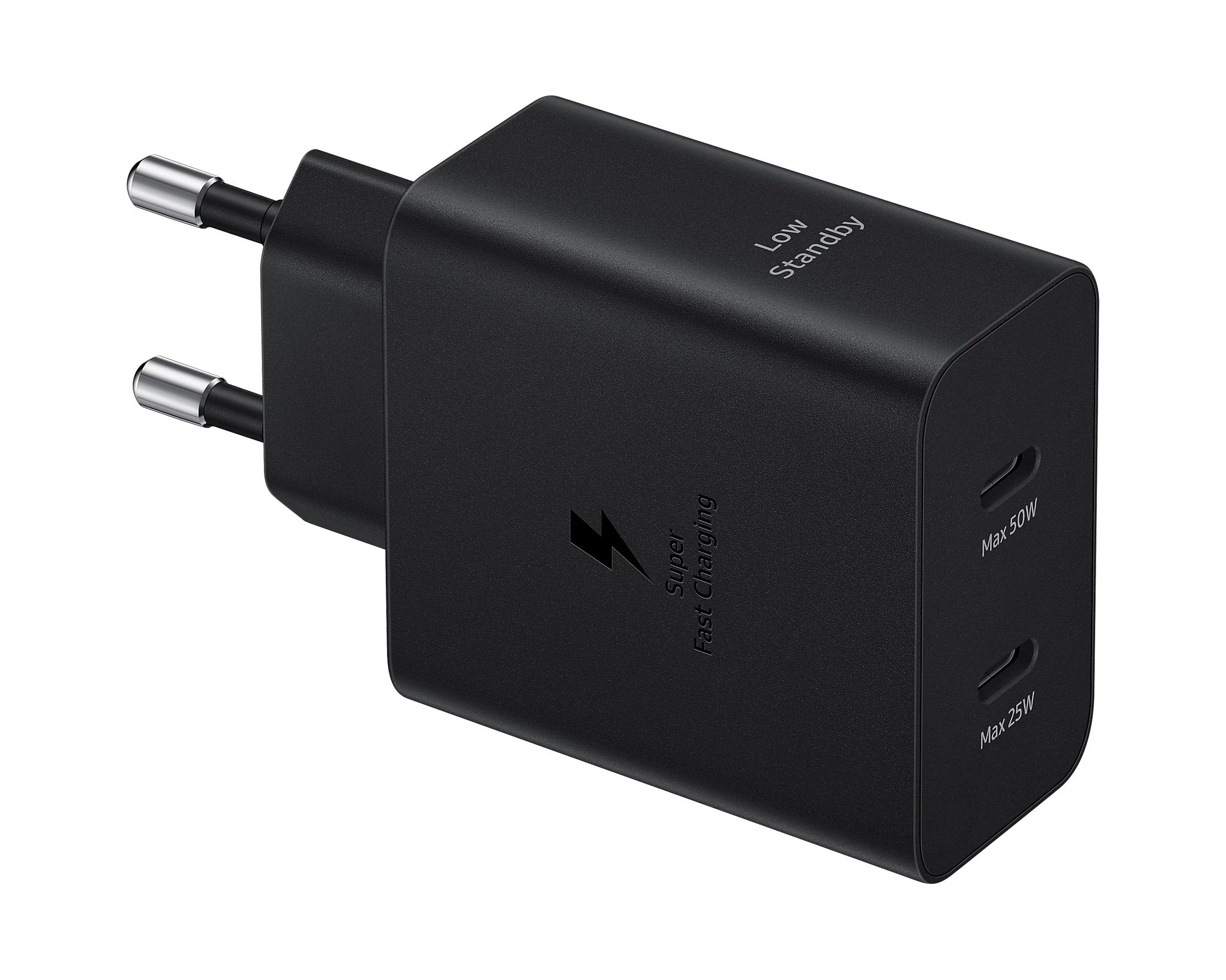 EP-T5020XBE Samsung Dual USB-C 50W Cestovní nabíječka + USB-C Datový Kabel Black