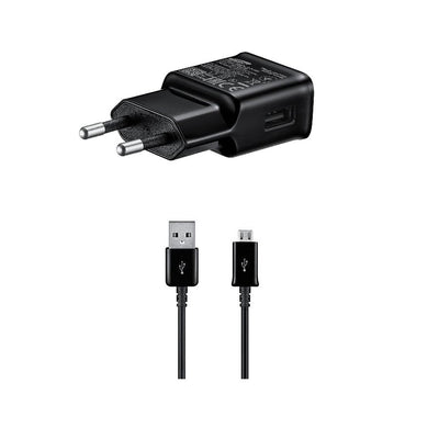 EP-TA200EBE + ECB-DU4EBE Samsung 15W Cestovní nabíječka + microUSB Datový Kabel Black 1,5m