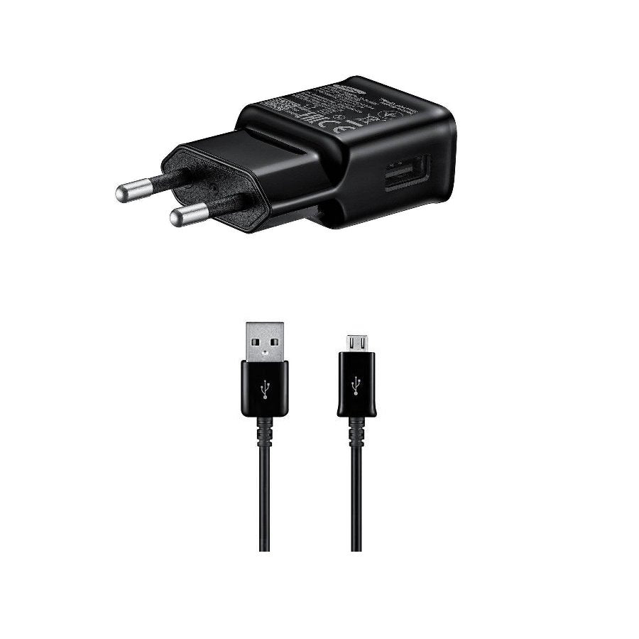 EP-TA200EBE + ECB-DU4EBE Samsung 15W Cestovní nabíječka + microUSB Datový Kabel Black 1,5m
