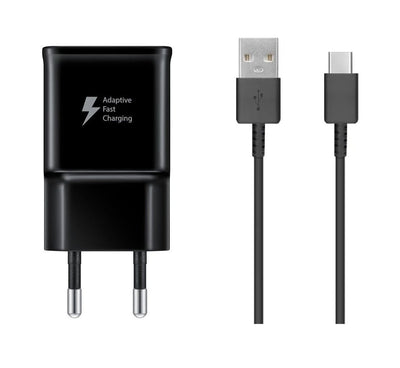 EP-TA200EBE + EP-DG970BBE Samsung 15W Cestovní nabíječka + USB-C Datový Kabel Black 1,5m