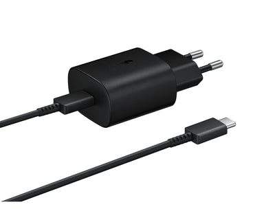 EP-TA800XBE Samsung 25W Cestovní nabíječka + USB-C Datový Kabel Black
