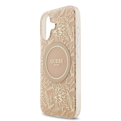 Guess MagSafe kryt na iPhone s náramkem IML Flowers Allover Strap