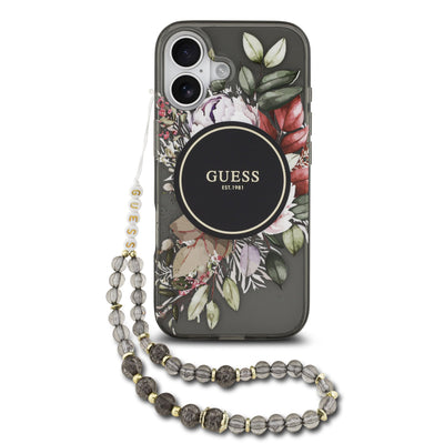 Guess MagSafe kryt na iPhone s náramkem IML Flowers Strap
