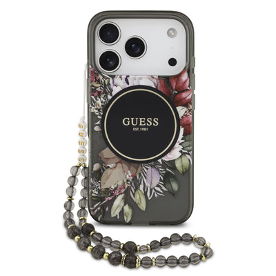 Guess MagSafe kryt na iPhone s náramkem IML Flowers Strap
