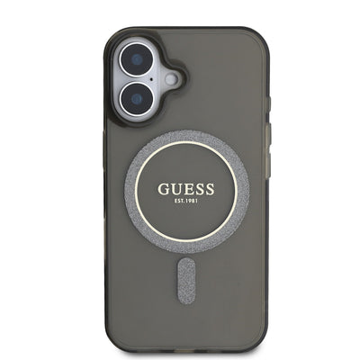 Guess MagSafe kryt na iPhone IML Glitter Ring