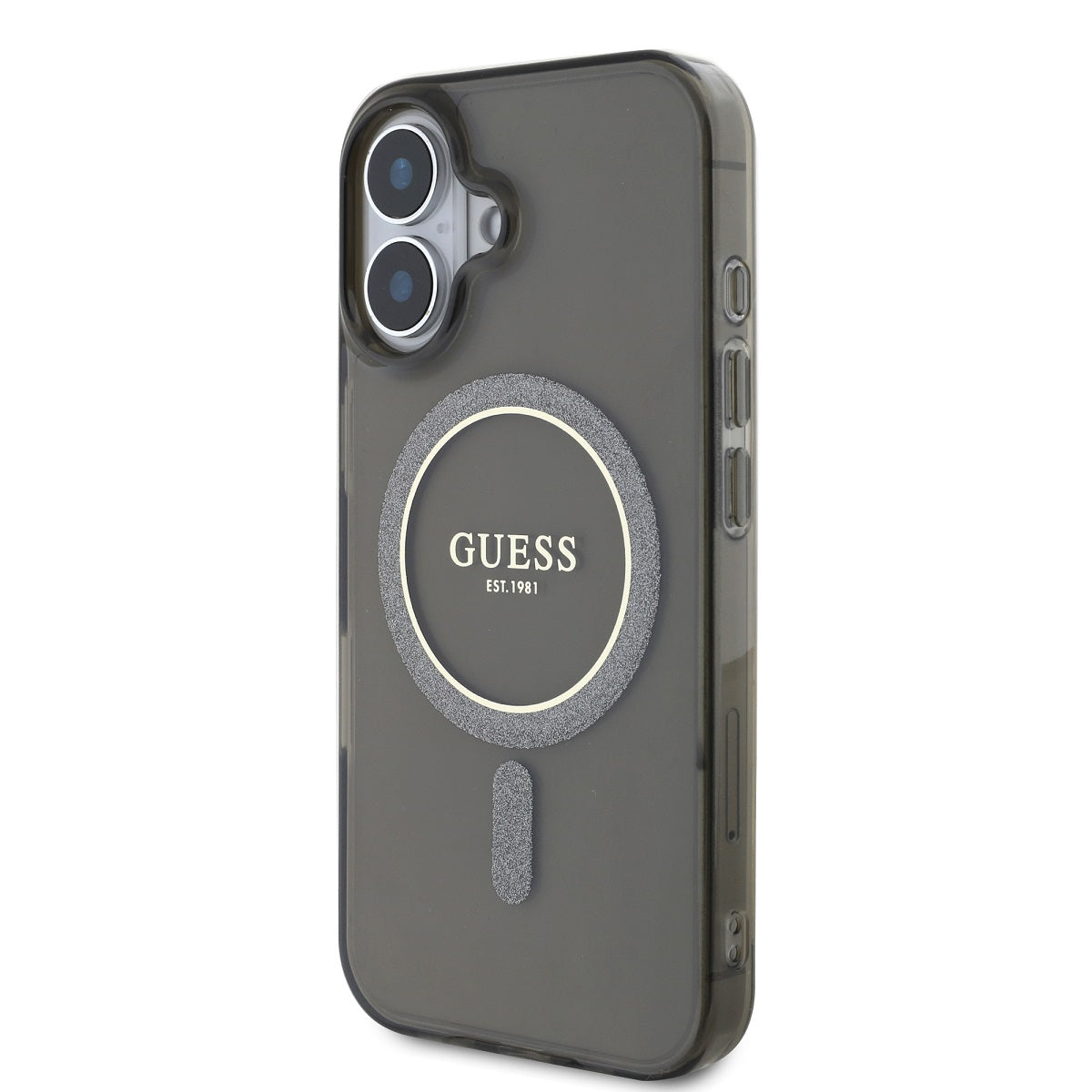 Guess MagSafe kryt na iPhone IML Glitter Ring