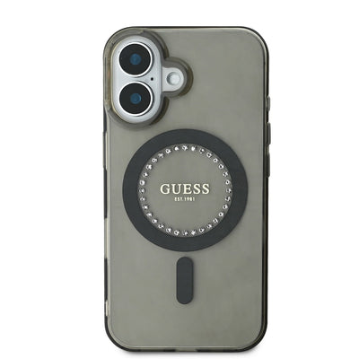 Guess MagSafe kryt na iPhone IML Rhinestones Ring