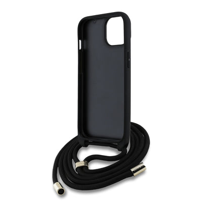 Guess kožený kryt na iPhone s crossbody popruhem 4G Metal Logo