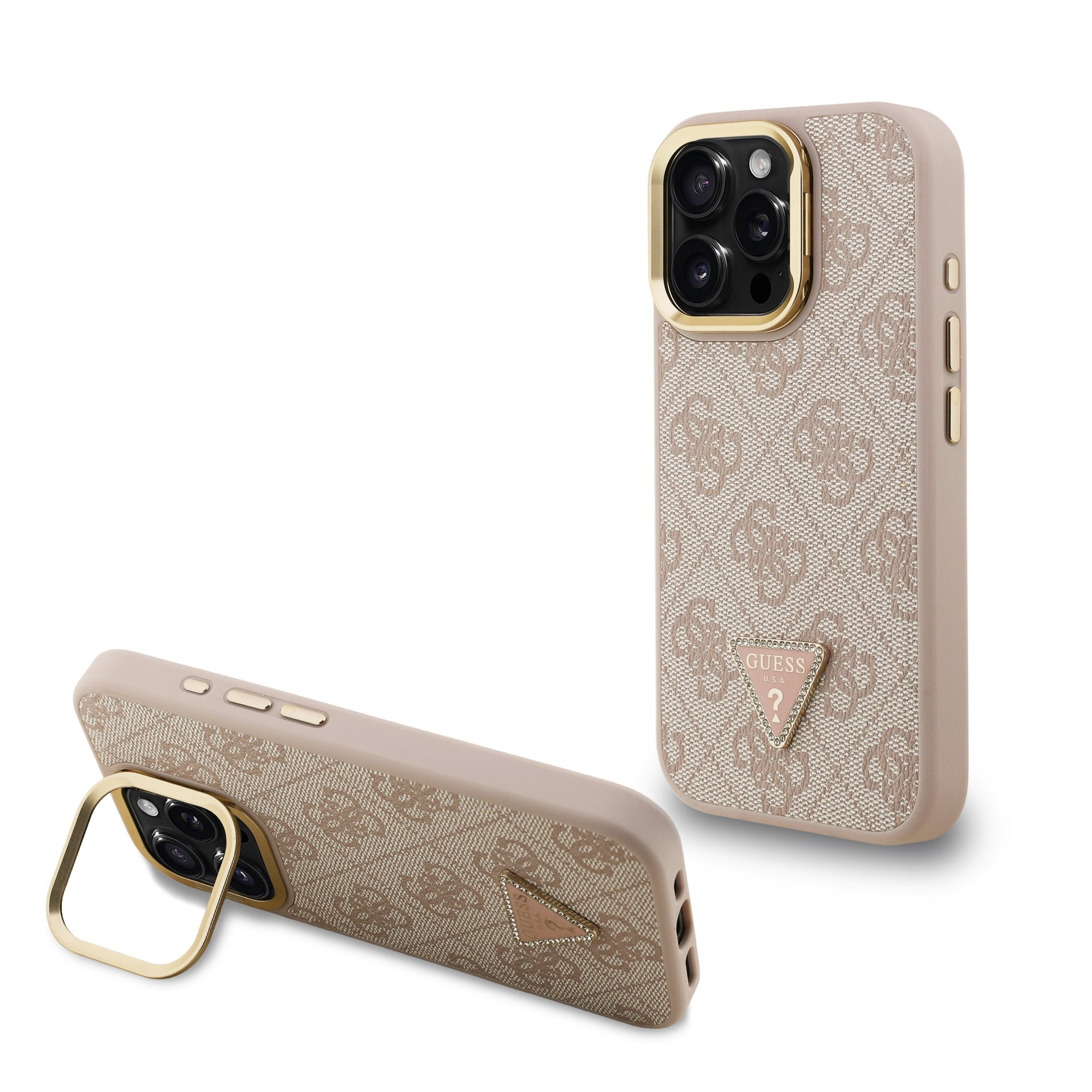 Guess MagSafe kryt na iPhone 4G Strass Triangle Logo Stand Camera Frame