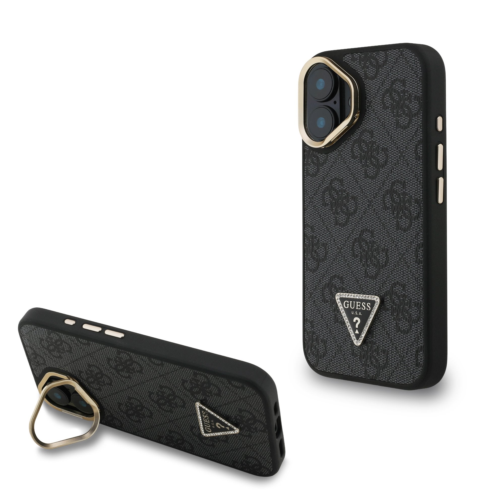 Guess MagSafe kryt na iPhone 4G Strass Triangle Logo Stand Camera Frame