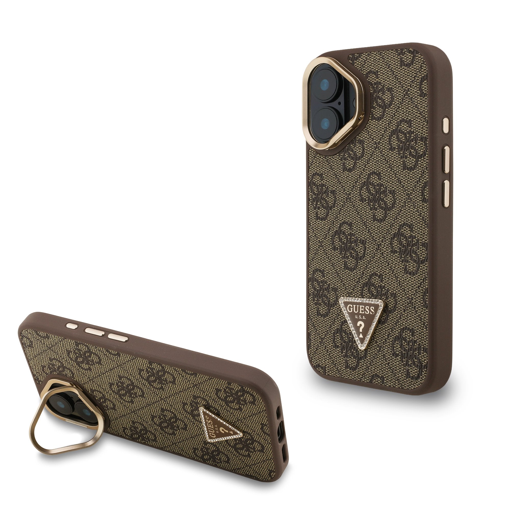 Guess MagSafe kryt na iPhone 4G Strass Triangle Logo Stand Camera Frame