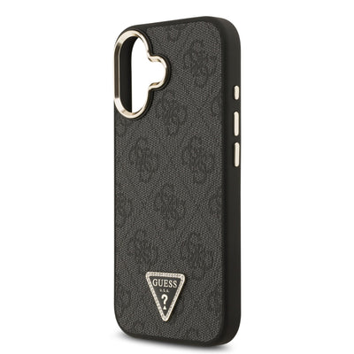 Guess MagSafe kožený kryt na iPhone 4G Strass Triangle Logo Gold Frame