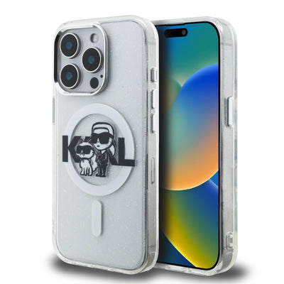 Karl Lagerfeld IML Glitter Karl and Choupette Sketch MagSafe Zadní Kryt