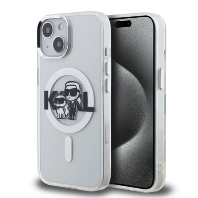 Karl Lagerfeld IML Glitter Karl and Choupette Sketch MagSafe Zadní Kryt