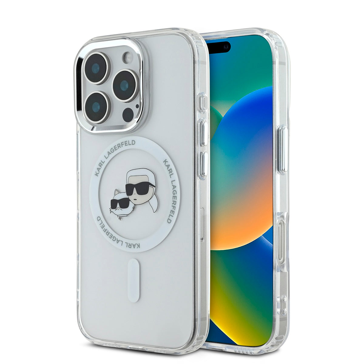 Karl Lagerfeld IML K&CH Heads Metal Frame MagSafe Zadní Kryt